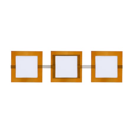 Besa Lighting Alex Vanity, Opal/Armagnac, Satin Nickel Finish, 3x50W Halogen 3WS-7735TG-SN